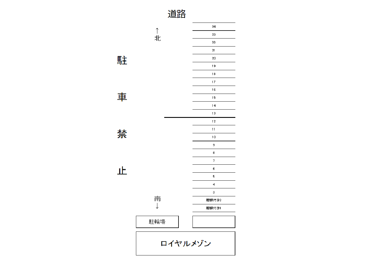 ロイヤルメゾン月極駐車場の駐車配置図
