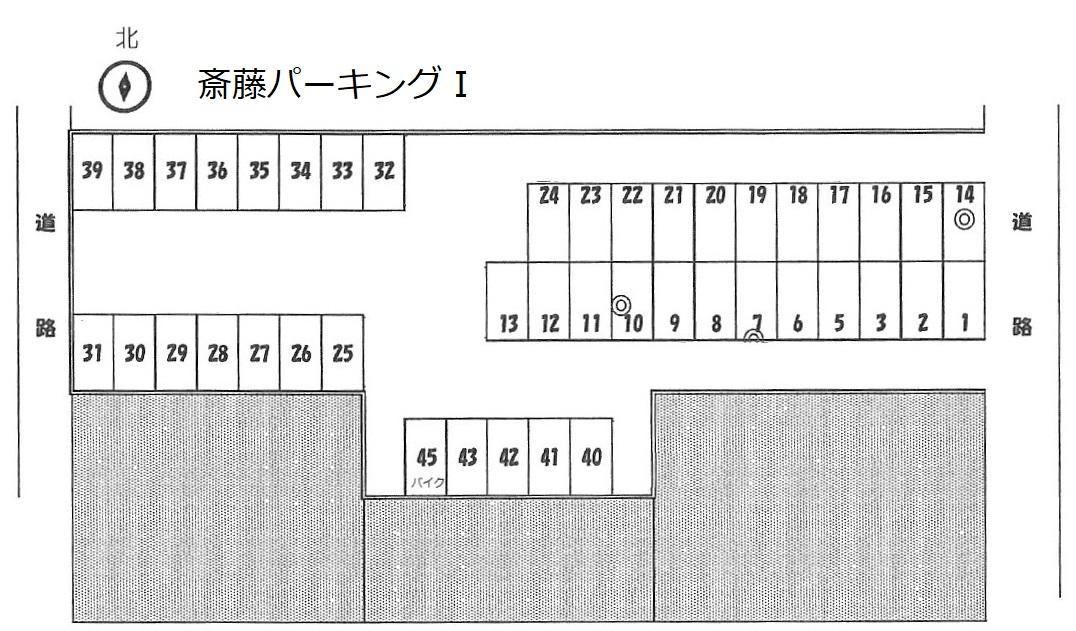 斎藤パーキングの駐車配置図