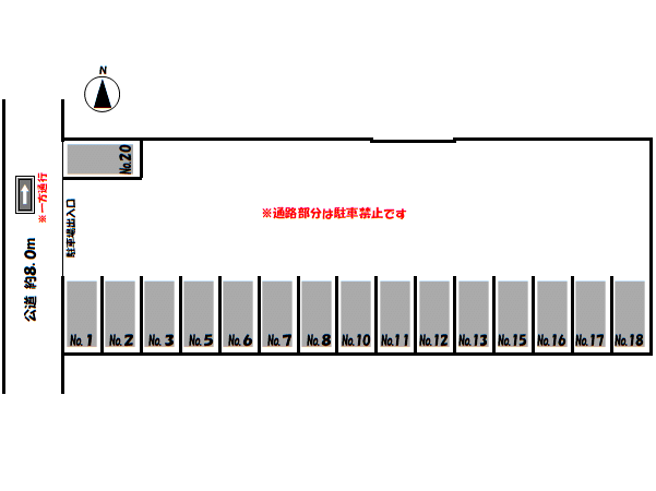 ワイズ・音羽 第5駐車場の駐車配置図