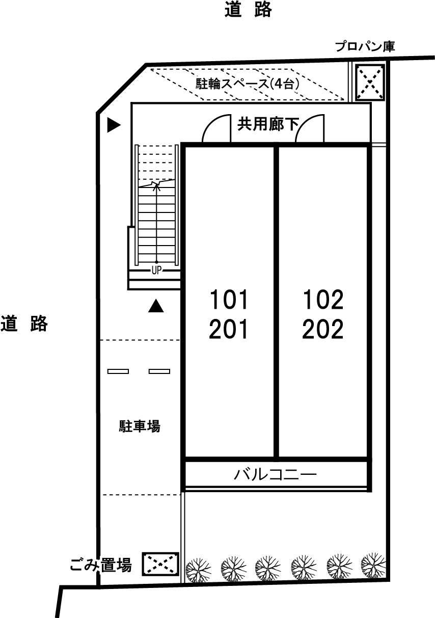 リブリ・あすなろの駐車配置図