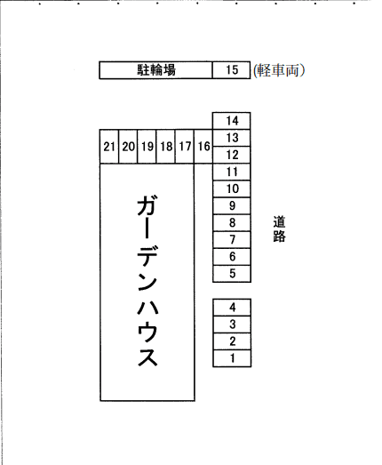 ガーデンハウスの駐車配置図