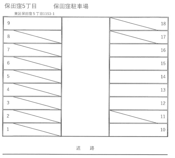 保田窪駐車場の駐車配置図