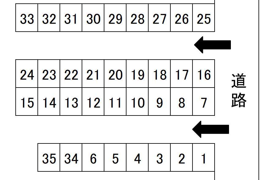 マンション前駐車場の駐車配置図