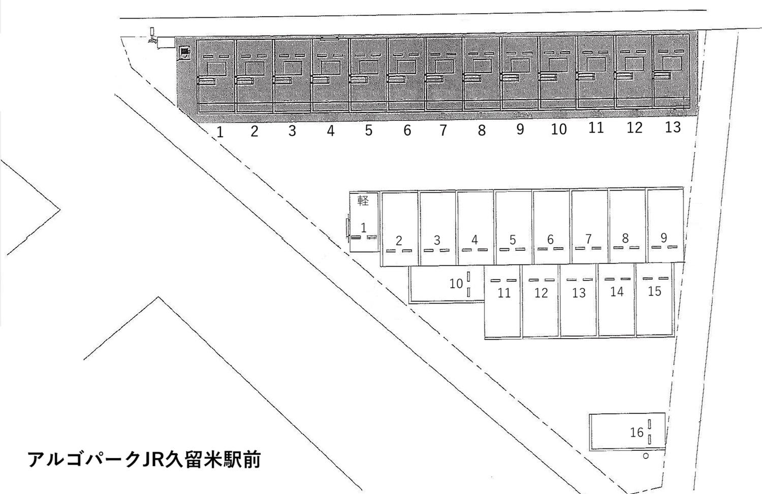 アルゴパークJR久留米駅前の駐車配置図
