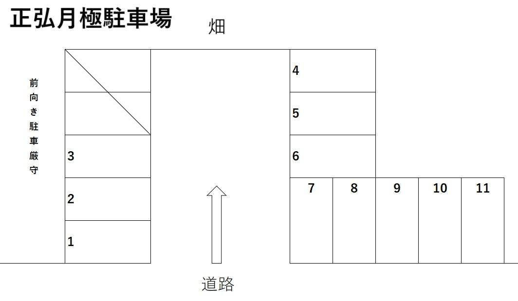 正弘月極駐車場の駐車配置図