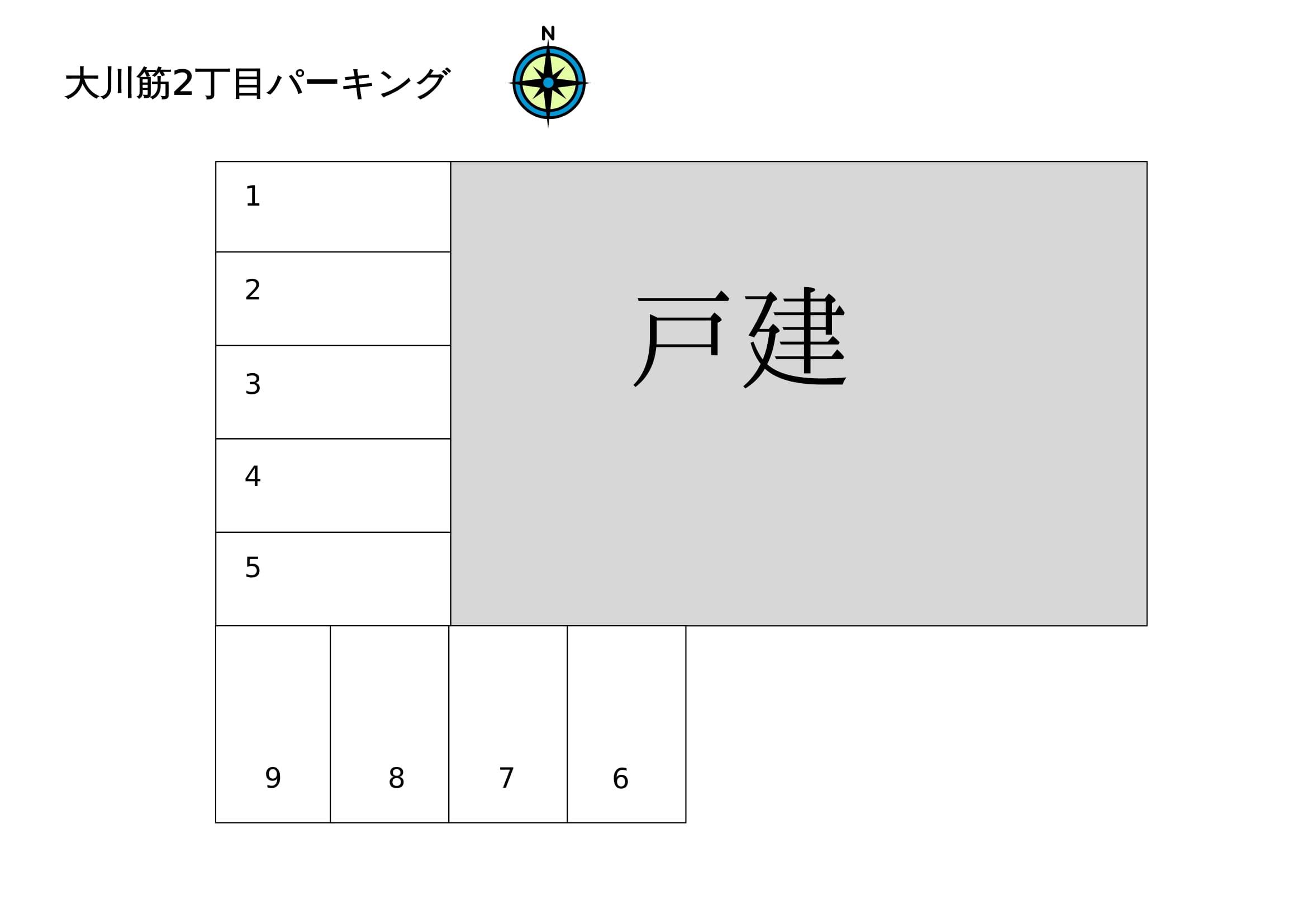 大川筋2丁目パーキングの駐車配置図
