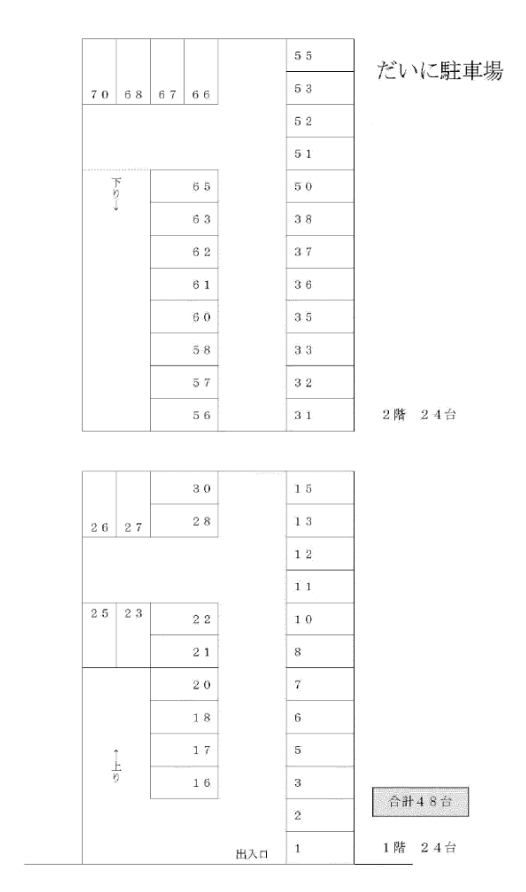 だいに駐車場の駐車配置図