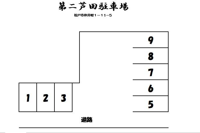 第二芦田駐車場の駐車配置図