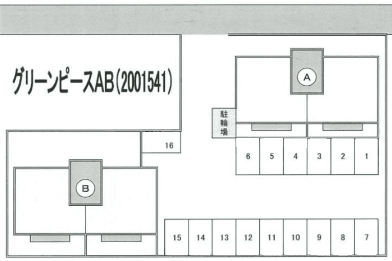 FKグリーンピース駐車場の駐車配置図