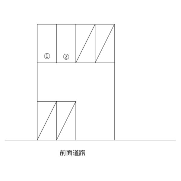 平林村上ガレージの駐車配置図