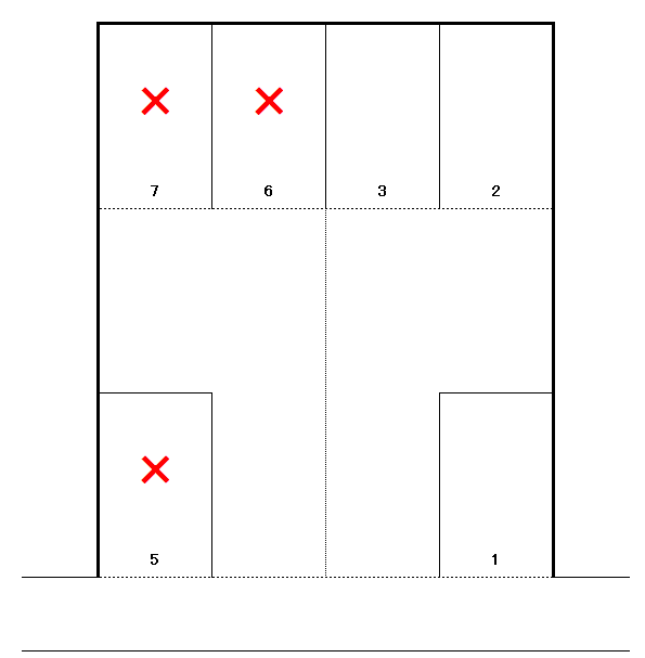 いなりガレージの駐車配置図