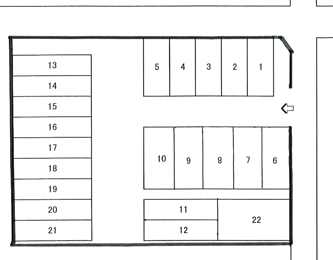 第二コデラパーキングの駐車配置図