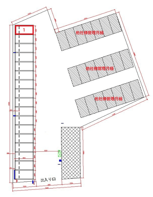 磯原駅前の駐車配置図