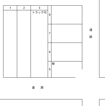 中央3丁目駐車場の駐車配置図
