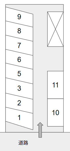 加藤駐車場の駐車配置図
