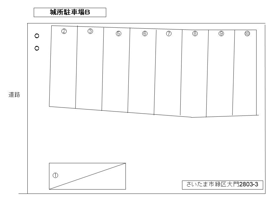 城所駐車場Bの駐車配置図