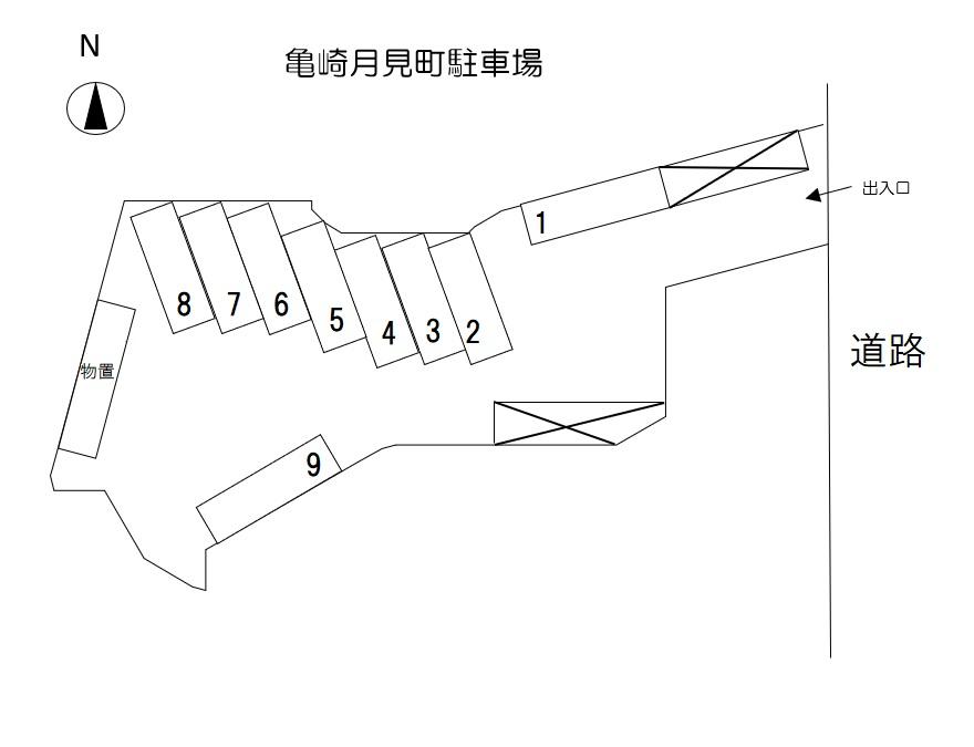 亀崎月見町駐車場の駐車配置図