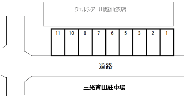 斉田駐車場の駐車配置図