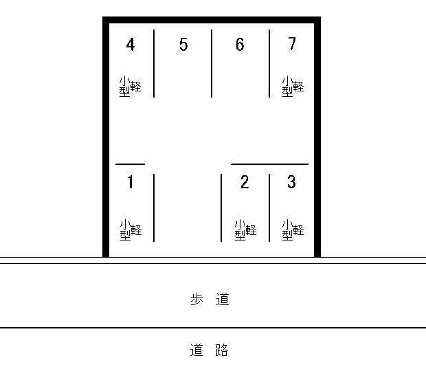 大脇駐車場の駐車配置図