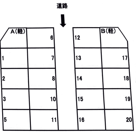 希望ヶ丘パーキングの駐車配置図