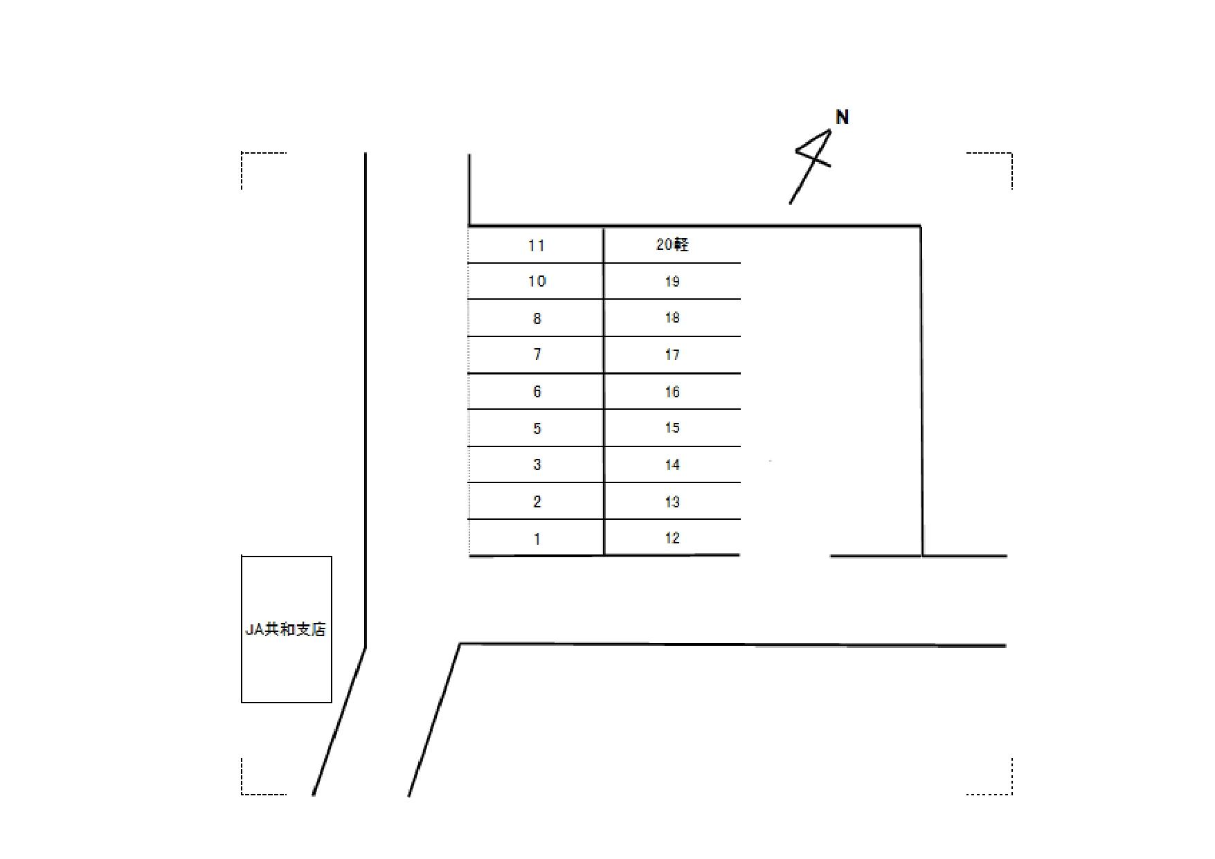 NO.13の駐車配置図