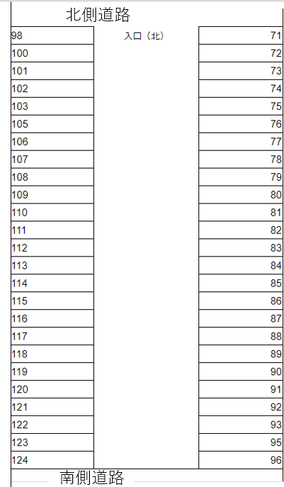 中野久木6430452駐車場の駐車配置図