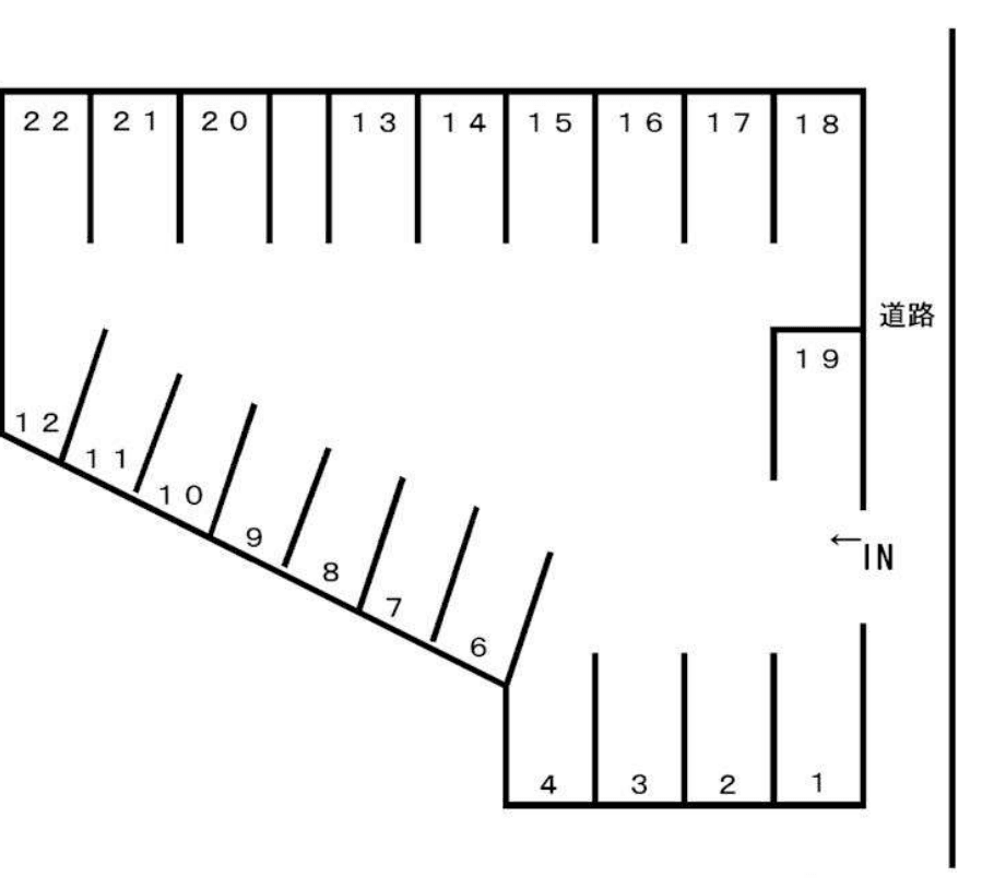 篠ヶ瀬町山本様駐車場の駐車配置図