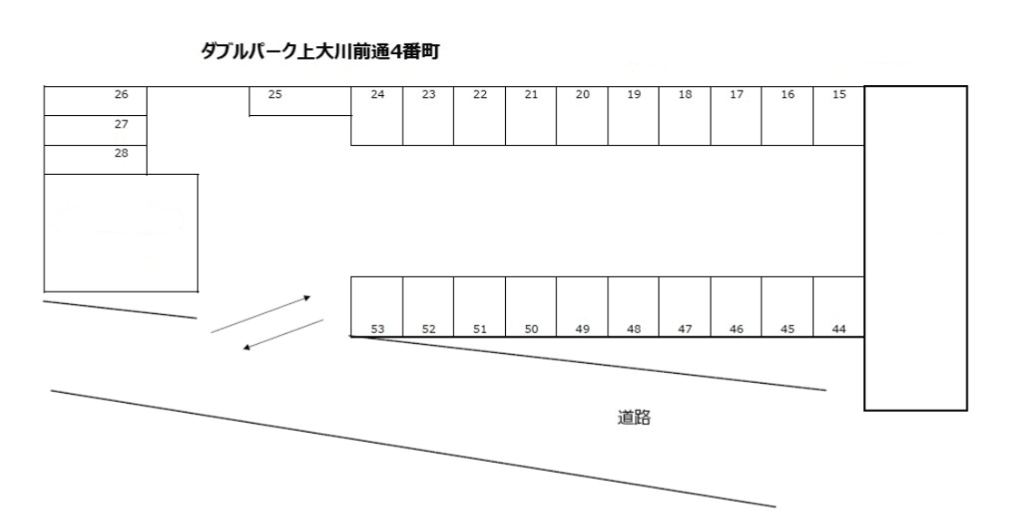 ダブルパーク上大川前通4番町の駐車配置図