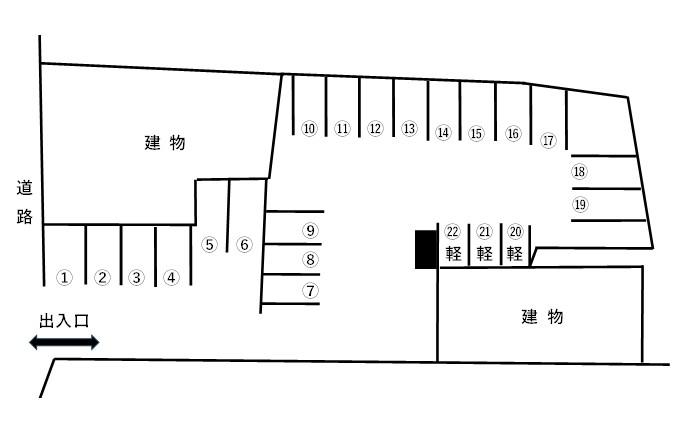 クレアール駐車場の駐車配置図