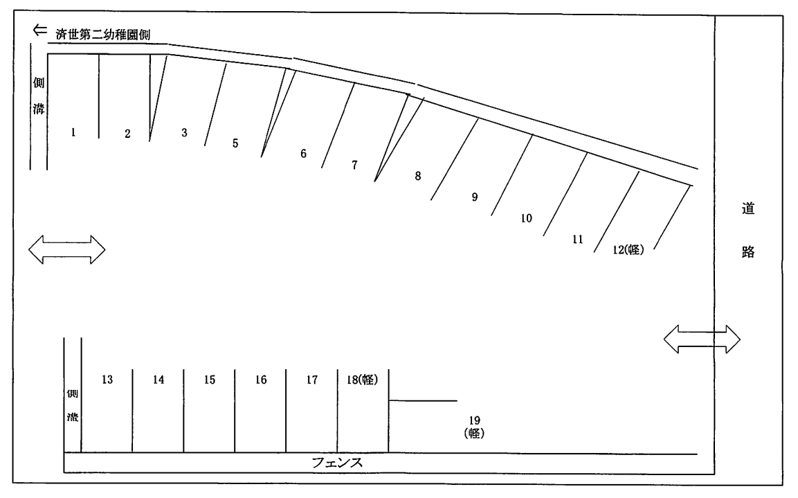幸神第1パーキングの駐車配置図