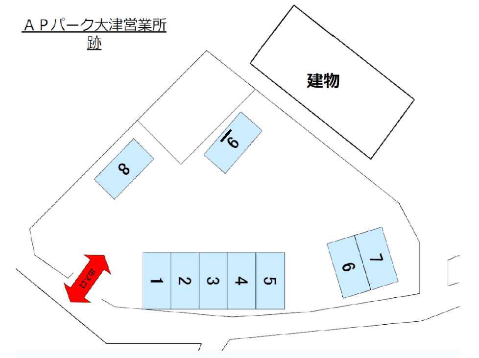 APパーク大津営業所跡の駐車配置図