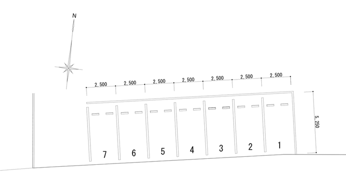 上足洗4丁目伊東駐車場の駐車配置図