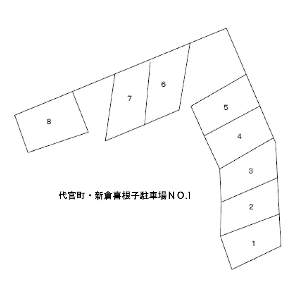 代官町・新倉喜根子駐車場NO.1の駐車配置図