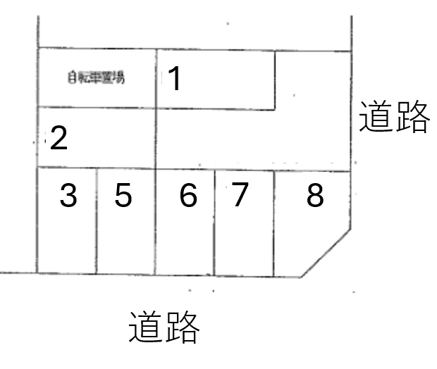 東野町西1丁目7番16の駐車配置図