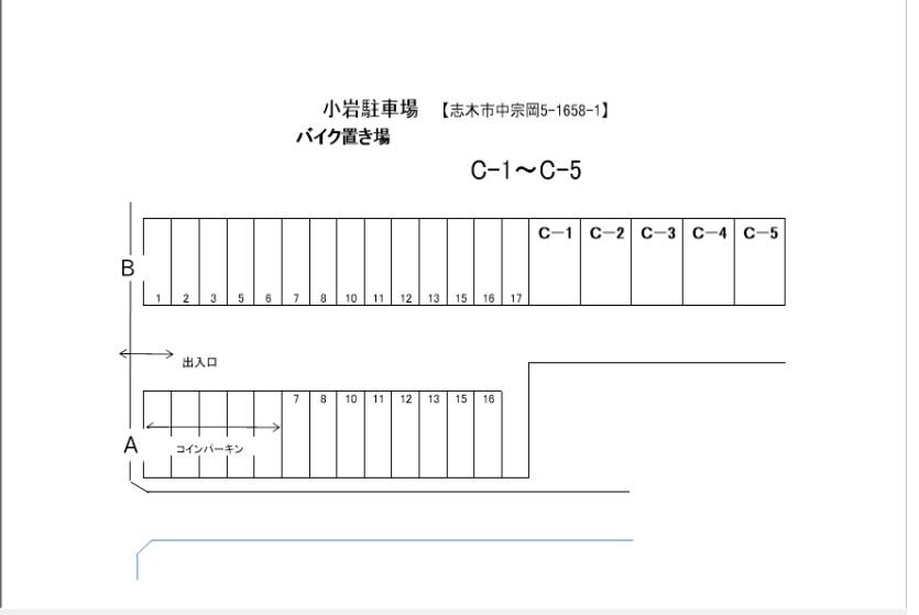 小岩駐車場の駐車配置図