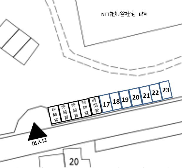 上祖師谷第1駐車場の駐車配置図