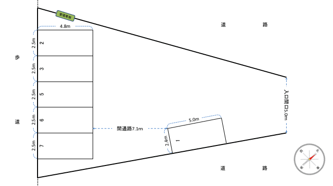 高橋駐車場の駐車配置図