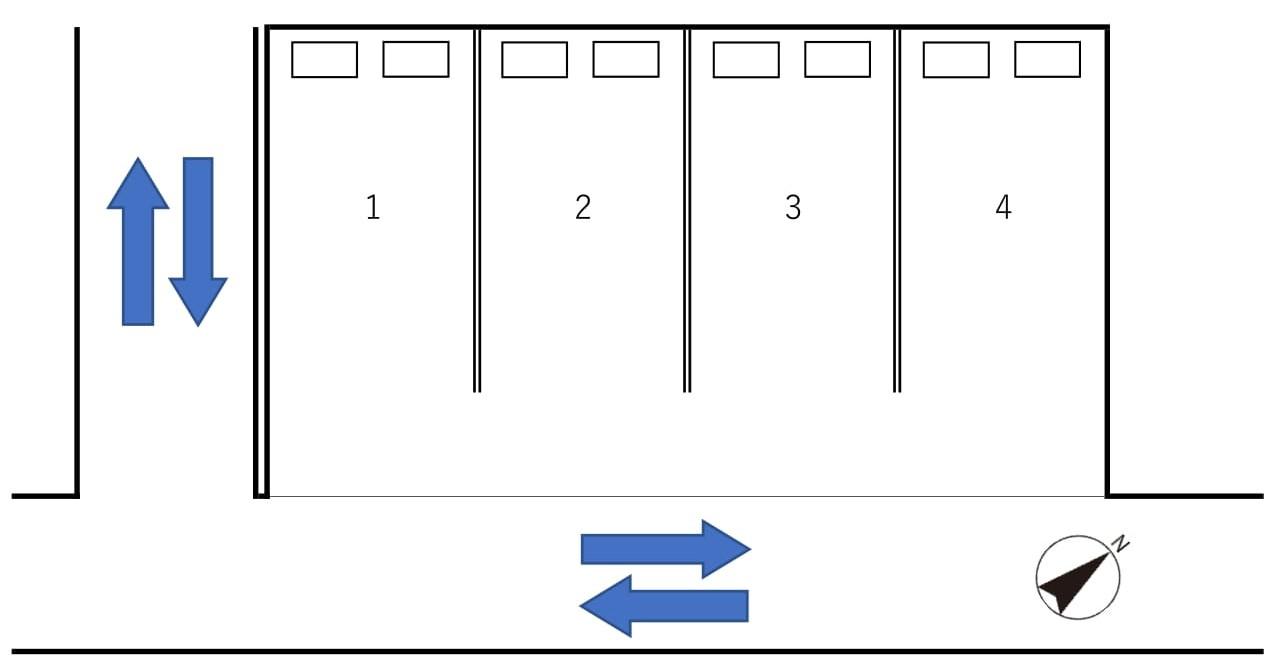 西間門駐車場の駐車配置図