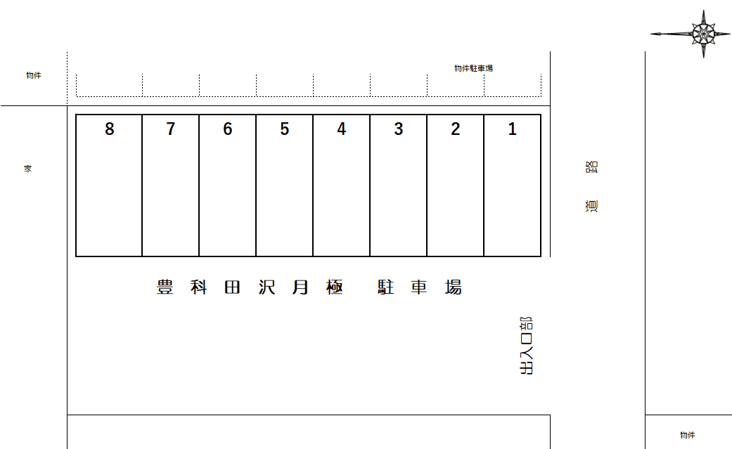 豊科田沢月極駐車場の駐車配置図