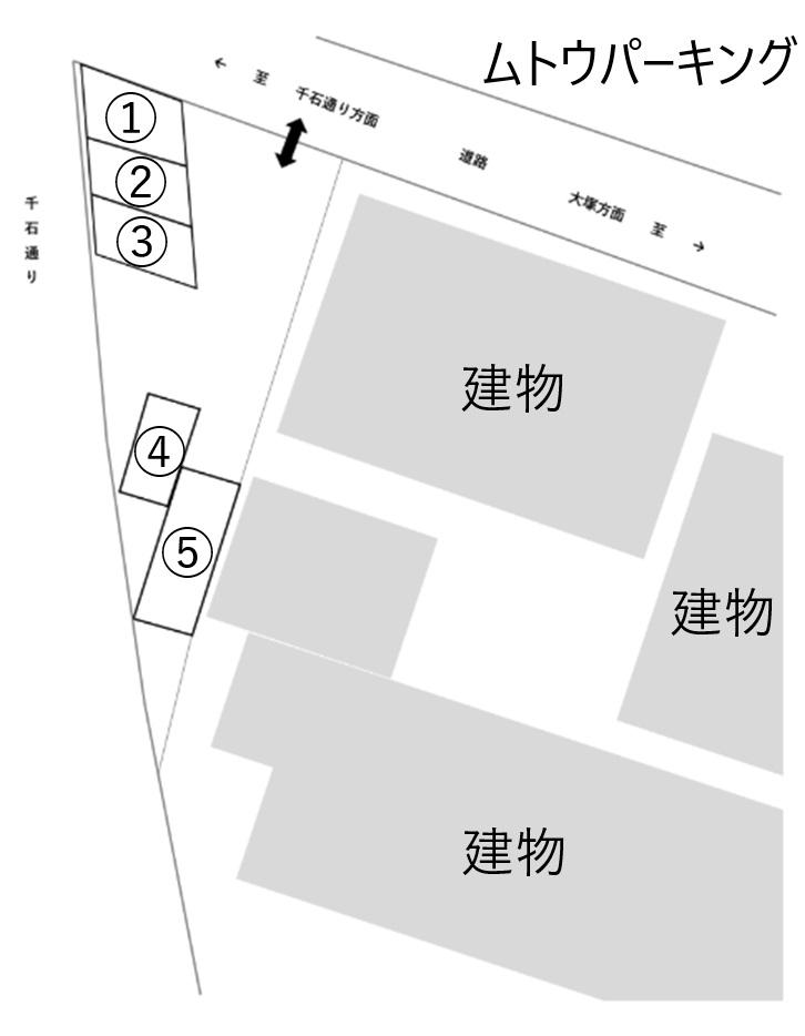 ムトウパーキングの駐車配置図