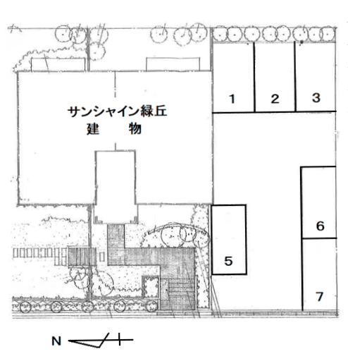 サンシャイン緑丘の駐車配置図
