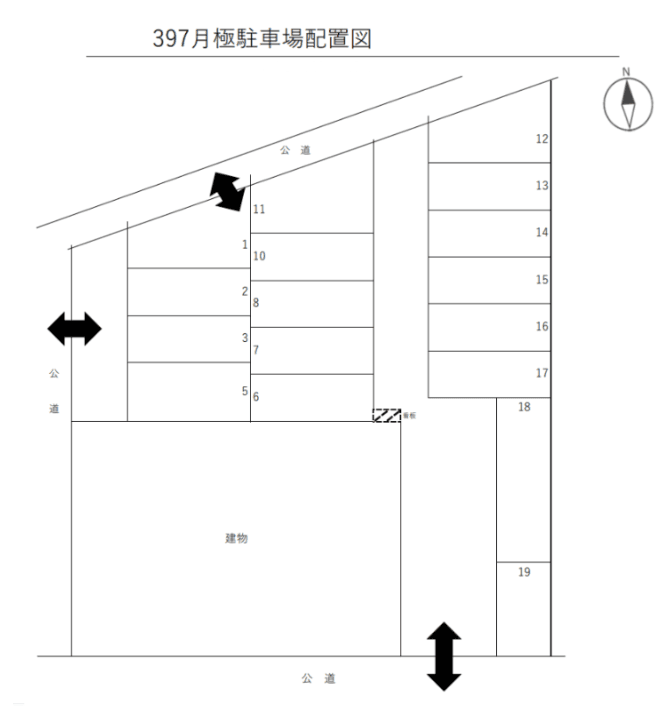 397 月極駐車場の駐車配置図