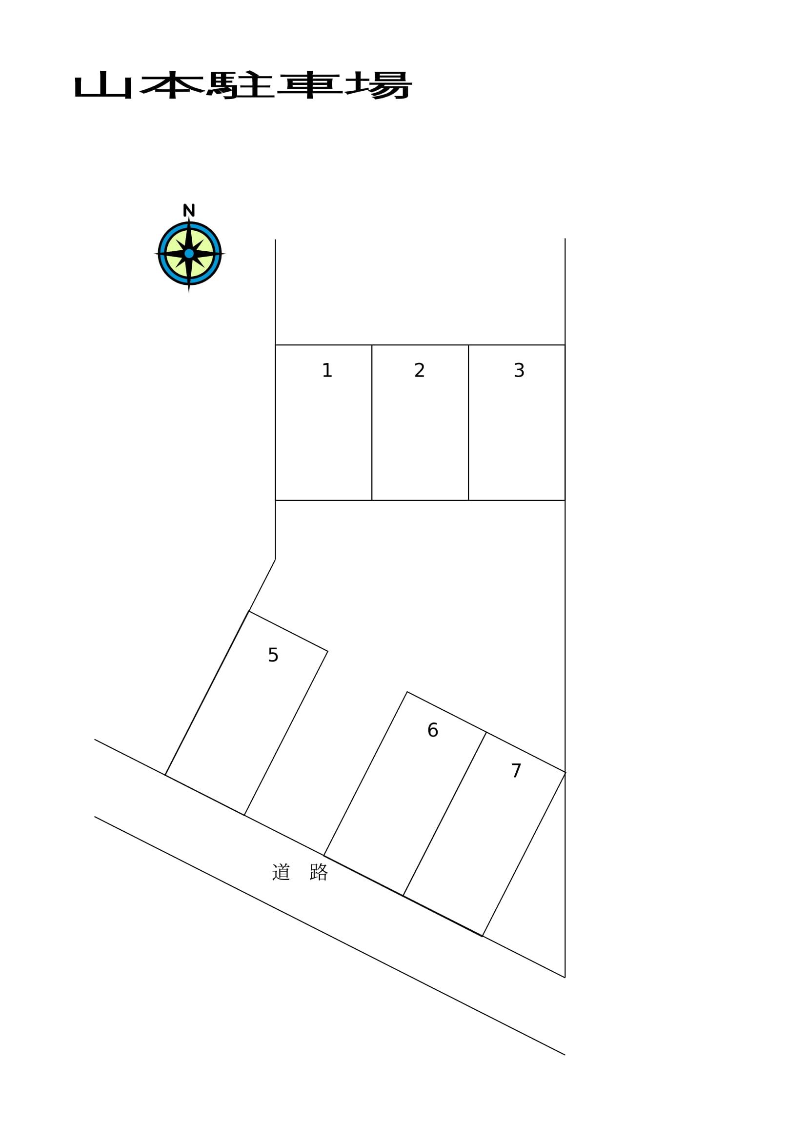 山本駐車場の駐車配置図