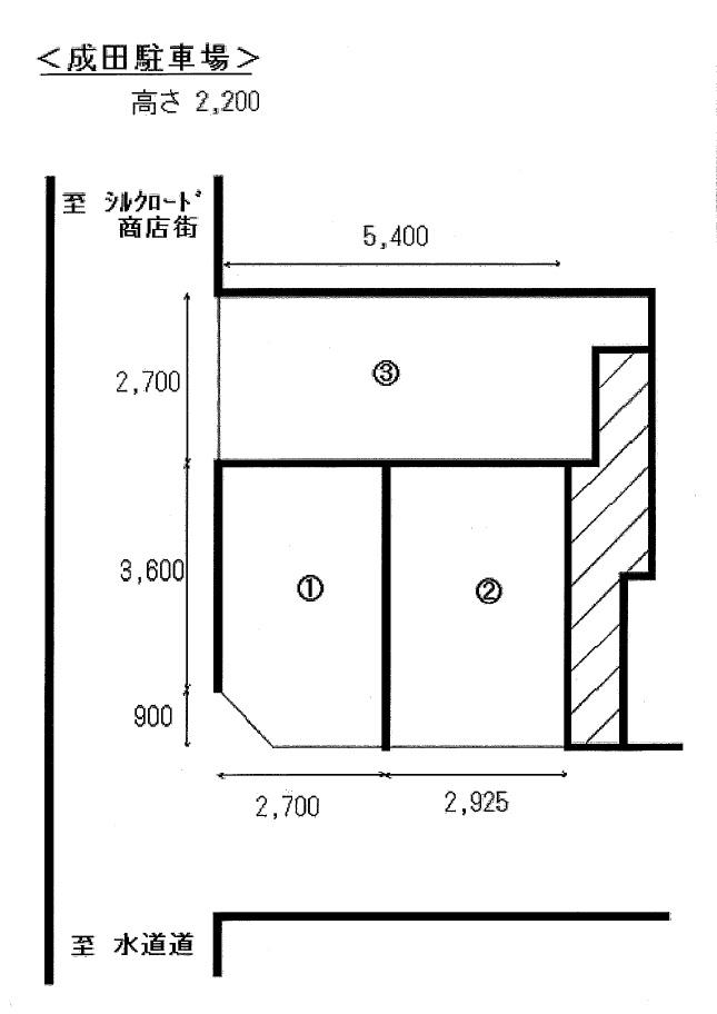 成田駐車場の駐車配置図