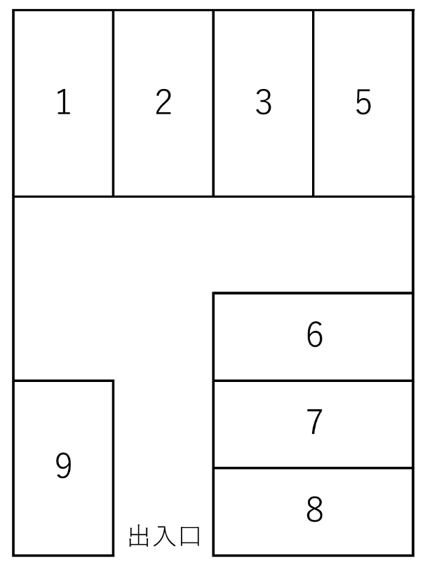 山﨑駐車場の駐車配置図