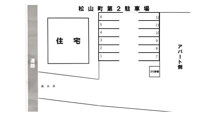 松山町第2駐車場の駐車配置図