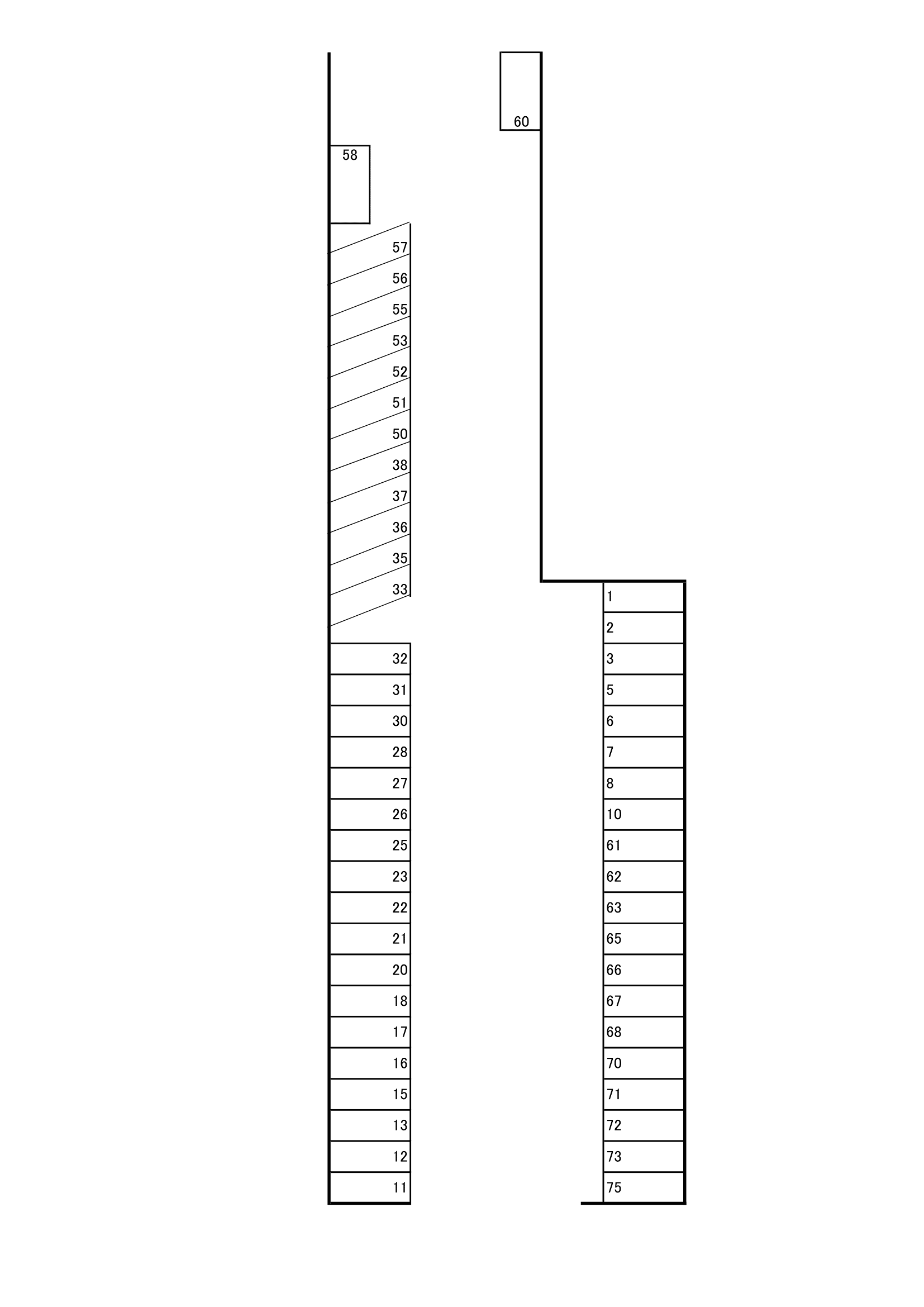 山﨑ガレージの駐車配置図