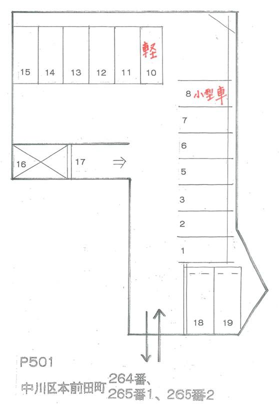 P501の駐車配置図
