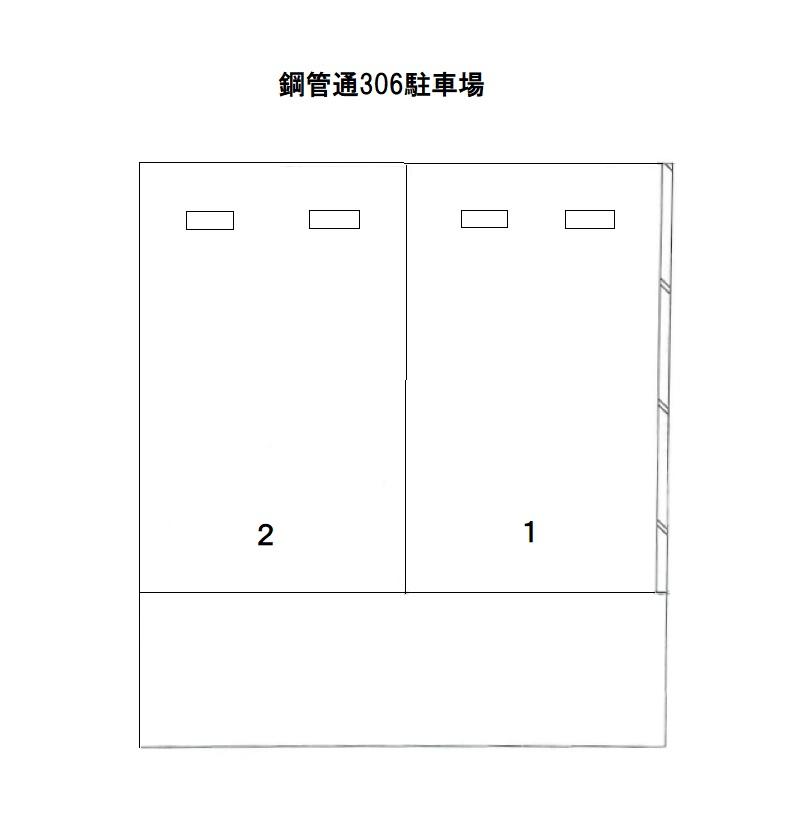 鋼管通306駐車場の駐車配置図
