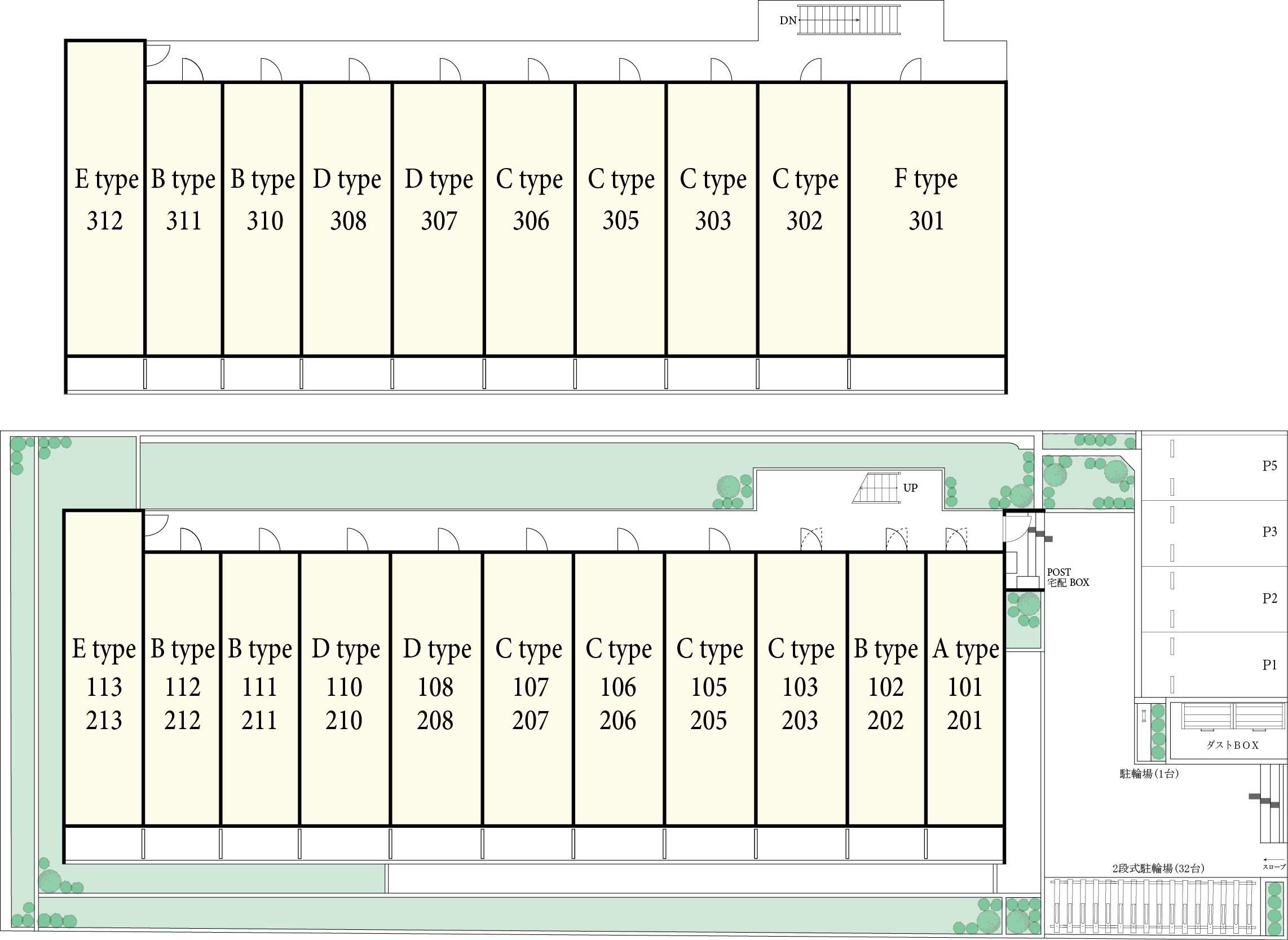 ヴィラ鷺沼の駐車配置図